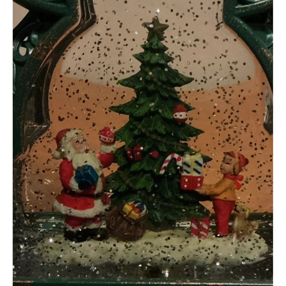 Musical LED Christmas Tree Swirling Glitter Christmas Tree Santa Snow Globe‎